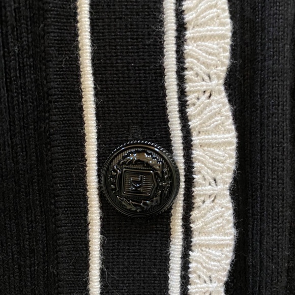 Karl Lagerfeld Paris Scalloped Trim Cardigan - Picture 11 of 11